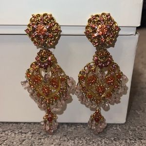 Jose & Maria Barrera Pink & Gold earrings